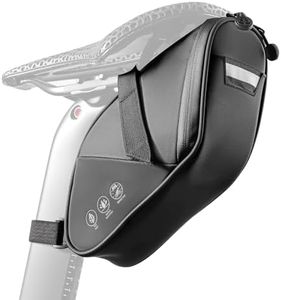 OFFBONDAGE Bike Saddle Bag - Waterproof Bike Bag Under Seat, Durable 900D Cycling Pouch with Reflective Area & Tail Light Loop, Fits Road, Mountain