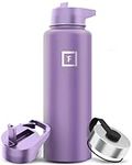 IRON °FLASK Sports Water Bottle - 40 Oz 3 Lids (Straw Lid), Leak Proof - Stainless Steel Gym & Sport Bottles for Men, Women & Kids - Double Walled, Insulated Thermos, Metal Canteen