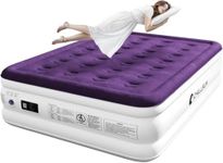CHILLSUN Inflatable Mattress, Air Bed Double/King with Built-in Electric Pump, King Size Blow Up Self Inflating Guest Airbed with Flocked Surface for Camping or Home Use, 203cm L x 152cm W x 41cm H