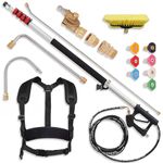 WUDLEP 24FT Telescoping Pressure Washer Wand, High Power Washer Telescopic Pressure Washer Wands with Brush Head, Aluminum Washer Spray Wand with 7 Spray Nozzle Tips