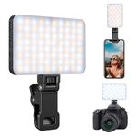 King Ma Selfie Light for iPhone, LED Clip on Phone Light, 3 Color Modes LED Lights with Intelligent Light Sensor, Rechargeable 2000mAh Battery Camera Lights for Video Conferencing/TikTok Live Stream