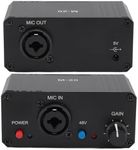 Mic Preamp, High Gain 48V Power XLR Output Mic Preamplifier, Microphone Preamp for Dynamic and Condenser Microphones Booster