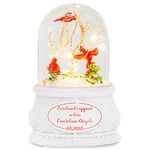 Cardinal Appear LED Classic White and Red 6.25 Inches Resin Musical Glitter Dome