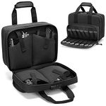 GOBUROS Tactical Gun Range Bag for 4 Handguns and Ammo, Pistol Duffle Bag with TSA Lock and 14x Magazine Slots for Hunting Shooting Range Sport