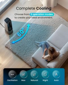 Pro Breeze Silent Bladeless Tower Fan – Ultra Quiet, 10 Speeds, Remote