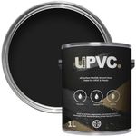 upaintpvc - All-In-Once UPVC Plastic Paint - Windows - Doors - Frames - Conservatories - Fascia - Downpipes - Guttering | Semi Matt Finish - 1 Litre (Black)