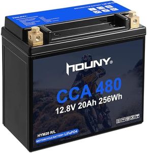 Houny 12V 20Ah LiFePO4 Motorcycle Battery, 480 CCA, Maintenance-Free with Advanced BMS, Compatible with Harley-Davidson, Ducati, Honda, Kawasaki, Suzuki, BMW, ATV, UTV, and More