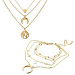 Jewels Galaxy Gold Plated Layered Necklace Combo (JG-PC-NCKV-22102)