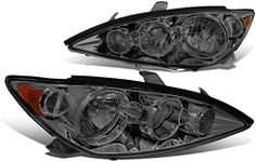 DNA MOTORING HL-OH-TCA05-SM-AM Smoke Lens Amber Corner Headlights Replacement For 05-06 Camry