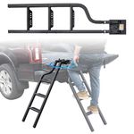 POKIAUTO Universal 42" Dual-Side Rotatable Pickup Truck Tailgate Ladder, Foldable Heavy Duty Truck Ladder Folding Tailgate Step Pickup Truck Accessories, Capacity 600 lbs, for F150/Ram 1500...