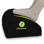 ErgoFoam Foot Rest for Under Desk at Work Chiropractor-Endorsed Orthopedic Teardrop Design 2in1 Adjustable Premium Under Desk Foot Rest Ergonomic Desk Foot Rest for Lumbar Back Knee Pain (Black)