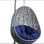 ANAND INDIA GROUPS Polyester Designer Round Cushion for Hanging Basket Swing Chair for Outdoor Egg Swing Chair/Garden Swing, Seat Padded Pillow(Navy Blue)