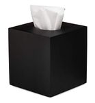 Essentra Home Matte Black Square Tissue Box Cover - Matte Black Collection