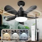 PBLALA Socket Fan Light E26/E27 Base with Remote Control,Adjustable speeds/Ceiling Fan Light,2H/4H Timer,40W,3000-6000K Brightness Dimmable,Ceiling Fan Replacement for Bedroom, Living Room, Kitchen