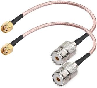 DHT Electronics Handheld Antenna Cable SMA male to UHF SO-239 Female Connectors 6''
