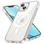 JETech Magnetic Case for iPhone 13 6.1-Inch Compatible with MagSafe Wireless Charging, Shockproof Phone Bumper Cover, Anti-Scratch Clear Back (Clear)