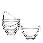 binsakao Small Glass Bowls, Set of 6 Decorative Glass Dessert Bowls, Glass Dish for Dessert, Candy, Kitchen Prep, Dishwasher Safe, 250ml