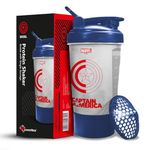 PowerMax Fitness Captain America Marvel Edition Shaker Bottle 600Ml, 100% Leakproof Guarantee Sipper Bottle Ideal For Protein, Pre-Workout And Bcaas, Bpa Free Material, Plastic (Clear)