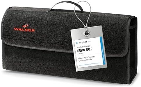 Walser Auto Organizer Toolbag Größe XXL, Kofferraum Organizer, Gadget, Aufbewahrungsbox, Tasche, Zubehör 57x16x21 cm Schwarz