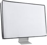 kwmobile Monitor Cover Compatible with 24-26" Monitor - Dust Cover Computer Screen Protector - White
