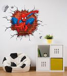 Decals Design 'Spiderman Super Hero Cartoon' Wall Sticker (PVC Vinyl, 60 Cm X 90 Cm X 1 Cm, Multicolour), Self-Adhesive