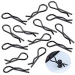 MMOBIEL 50 Pcs Universal RC Body Clips Bend R-Pins for 1/10th 1/12th Parts for RC Car / Off Road Buggy / Truck Shell Parts Black