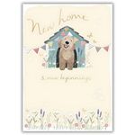 New Home Congratulations Card - Dog and Flowers - New Home & New Beginnings - Special Finishes - Made in the UK - Eco Friendly