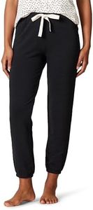 Amazon Essentials Pantalón de Pijama Tipo Jogger de Tejido de Rizo Ligero para Estar en Casa (Disponible en Tallas Grandes) Mujer, Negro, L