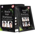 MQFORU Instant Black Hair Colour Shampoo, 2-in-1 Jet Black Hair Dye Semi Permanent, Natural Hair Dye Ammonia Free, Covers Gray Hair, Suitable for All Hair Types (10 Pack)