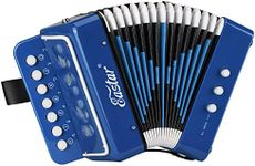 Eastar Kids Accordion Toy Accordian Mini Musical Instruments 10 Keys Button for Child Children Kids Toddlers Beginners (Blue)