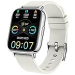 Smart Watch, Fitness Tracker 1.69" Touch Screen Heart Rate Sleep Monitor, IP68 Waterproof Fitness Watch, 24 Modes, Pedometer Step Activity Trackers Smartwatch for Men Women for Android iOS White