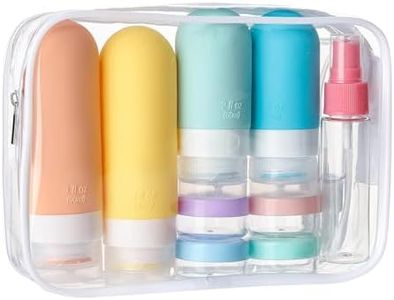 DEPOZA 16 Pack Travel Bottles Set - TSA Approved Leak Proof Silicone Squeezable Containers for Toiletries, Conditioner, Shampoo, Lotion & Body Wash Accessories (16 pcs/White Pack)