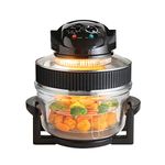 Quest 43850 Multi-Function Halogen Oven / Healthy Air Fryer / 17L Capacity with 5L Extender Ring / 60 Minute Timer / Self-Cleaning Function / 125-250°C Temperature Control