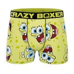 CRAZYBOXER Spongebob Seahorse Men's Boxer Briefs, Spongefaces, L