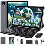Android 16 Tablet 11 Inch with 32GB RAM + 256GB ROM, T615 Octa-Core, 16MP+8MP, 1920x1200 IPS HD Display, 8000mAh, Widevine L1, GPS, 2 in 1 Tablets with Keyboard Mouse Stylus, Gemini AI(Gray)