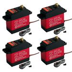 4Pcs DS3225 25KG Digital Servo, Large Torque High Speed Full Metal Gear Waterproof RC Servo with 25T Servo Arm (180°