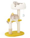 Happi N Pets Cloud Cat Tree, 31.5”/80CM Multi-Level Indoor Cat Tower with Scratching Posts, Viewing Perch, Removable & Washable Cushions, Cat Activity Tree with Dangling Toy