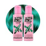 Crazy Color Vibrant Pine Green Semi-Permanent Duo Hair Dye. Highly Pigmented Dark Green Conditioning & Oil Nourishing Vegan Formula | No Bleach or Ammonia | 200ml