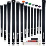 SAPLIZE Golf Grips, Standard Size 13 Grips with Full Regripping Kit, Anti-slip Rubber Golf Club Grips, Black