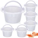 Rtteri 6 Pcs Swimming Pool Skimmer Basket White Skimmer Replacement Basket with Handles Skimmer Basket for Inground Pool Above Ground Pool to Skim Remove Debris