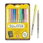 Sakura 3D Soufflé Pen - 3-D Pen for Lettering, Drawing, Line Borders, Ornaments, & More - Opaque White and Pastel Ink Colors - 10 Pack