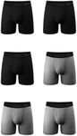 Shinesty Hammock Support Underwear | Big Mens Underwear with Fly | US XXL 6 Pack Dark Solids Grey/Black