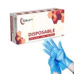 Robustt Disposable Hand Gloves | Plastic Hand Gloves | Reusable, Anti Bacterial Food Safe Gloves For Hair-dye, Clinics, Hotels, Salons, Kitchen (Universal Fit, 200 Pcs) - Blue