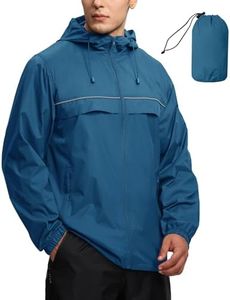 SWISSWELL Mens Rain Jacket Raincoat Waterproof Windbreaker Dark Blue M