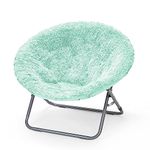 Urban Lifestyle Oversized Mongolian Faux Fur Saucer Chair, Mint