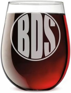 Personalized Mothers Day Etched 17oz Stemless Wine Glass, Circle Monogram - Customized Mom Wine glass, Custom Mum Monogrammed Wine Glasses, Initial Gifts for Her