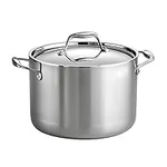 Tramontina 80116/041DS Gourmet 18/10 Stainless Steel Induction-Ready Tri-Ply Clad Covered Stock Pot, 8-Quart, Stainless