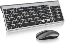 cimetech EasyTyping KF10 Wireless Keyboard and Mouse Combo, [Silent Scissor Switch Keys][Labor-Saving Keys]Ultra Slim Wireless Computer Keyboard and Mouse, Easy Setup for PC/Laptop/Mac/Windows - Grey