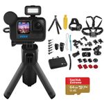 GoPro HERO12 Black Creator Edition Camera Bundle: 40-pc Extreme Sport Kit, 64GB Micro SD for Action-Packed Video Creation