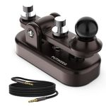 Putikeeg PUTIKEEG Mini Classical Morse Code Key - CW Morse Code Keys Automatic Morse Aluminum Alloy Radio Ham Send Telegram Morse Code Key with Silicone Anti-Slip Foot Pads - Black Brown